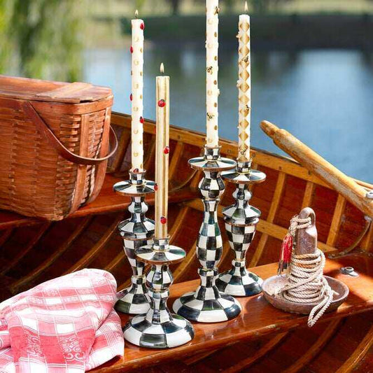 Enamel Dinner Candlestick Holder - Set of 4 pcs